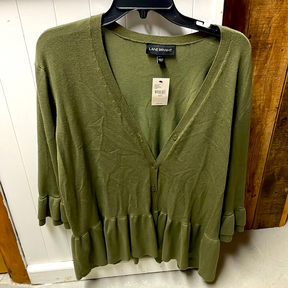 Dark green peplum sweater brand new never worn size 18/20